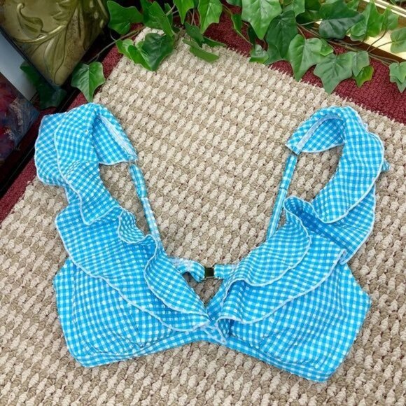 New Lilly Pulitzer Aelin Bikini Set Top & High-Cut Bikini Bottom Turquoise 12 - Picture 10 of 16